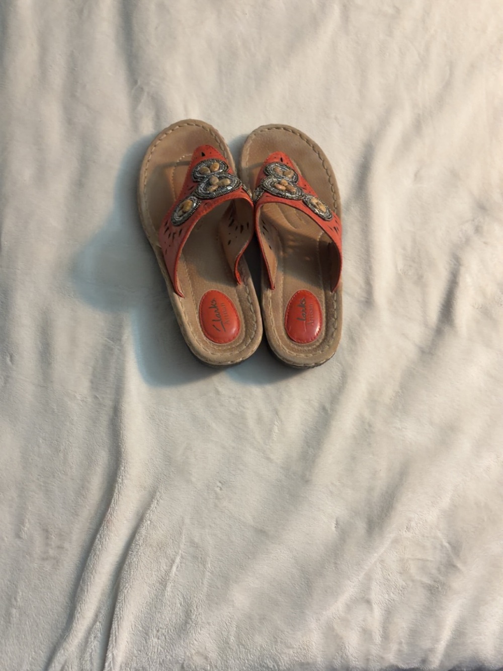 Clarks Coral Embellished Thong Sandals